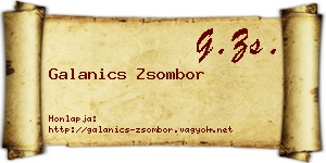 Galanics Zsombor névjegykártya